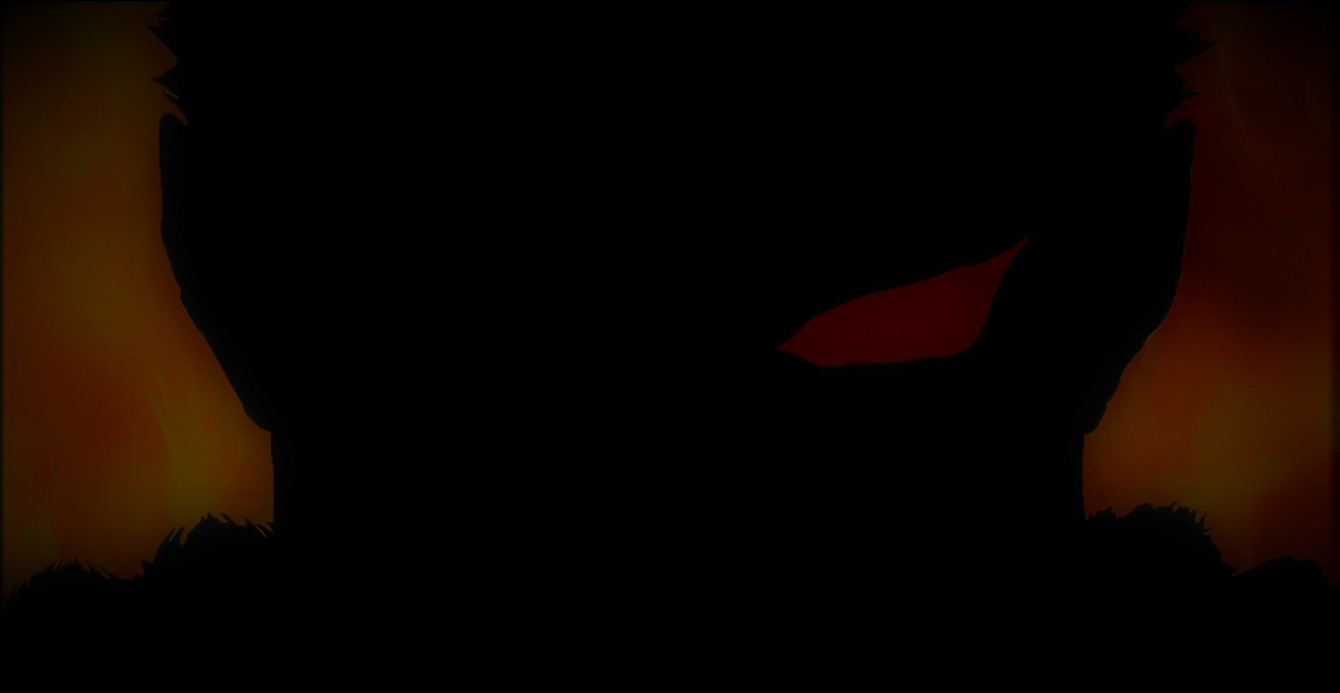 HD anime desktop wallpaper featuring a dark silhouette with a glowing red eye, inspired by the Berserk series' intense and ominous atmosphere.