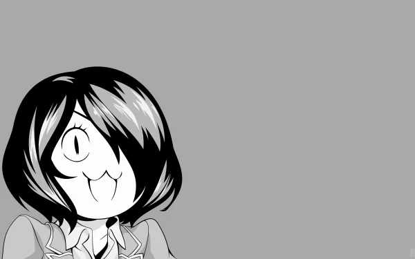 HD desktop wallpaper of Rindō Kobayashi from the anime Food Wars: Shokugeki no Soma, featuring a monochrome portrait of the character against a plain grey background.