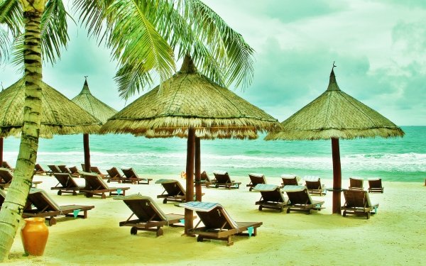 Photography Beach Earth Tropical Chair Holiday HD Wallpaper | Background Image