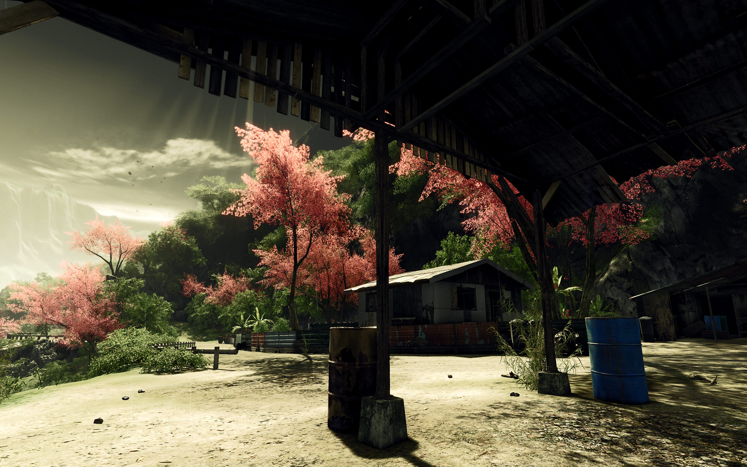 Stunning CGI artwork of a house nestled among trees.