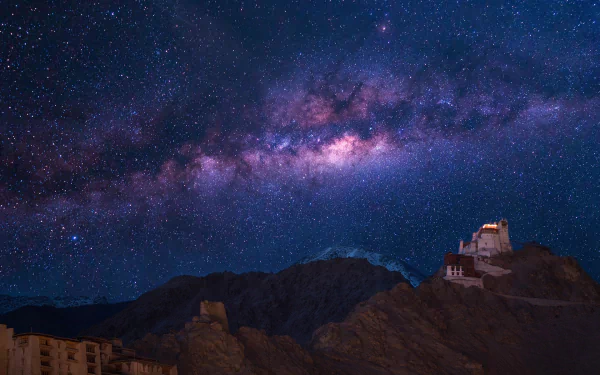  Milky Way Sky over Mountain Monastery