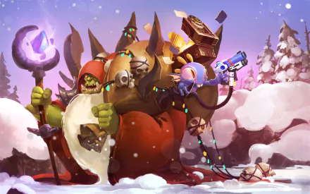 Christmas orc video game Heroes of the Storm Christmas Gaming HD Desktop Wallpaper | Background Image