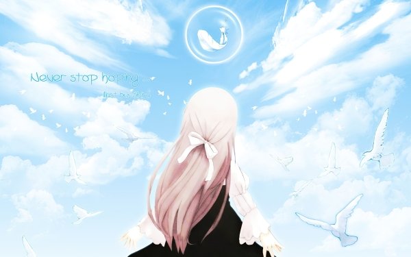 Anime Original Long Hair Pink Hair Feather bow HD Wallpaper | Background Image