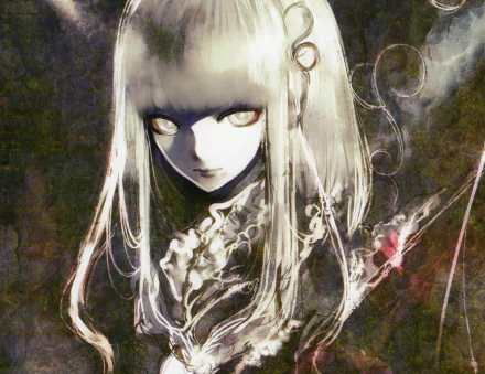 white eyes white hair long hair Anime Original HD Desktop Wallpaper | Background Image