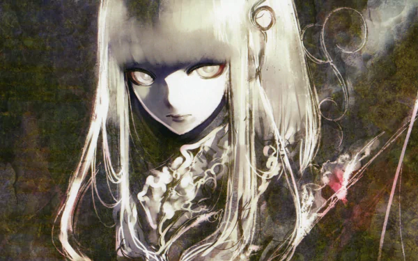 white eyes white hair long hair Anime Original HD Desktop Wallpaper | Background Image