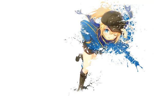 HD anime desktop wallpaper featuring Heroine X from Fate/Grand Order, dynamically rendered with a splash-paint effect.