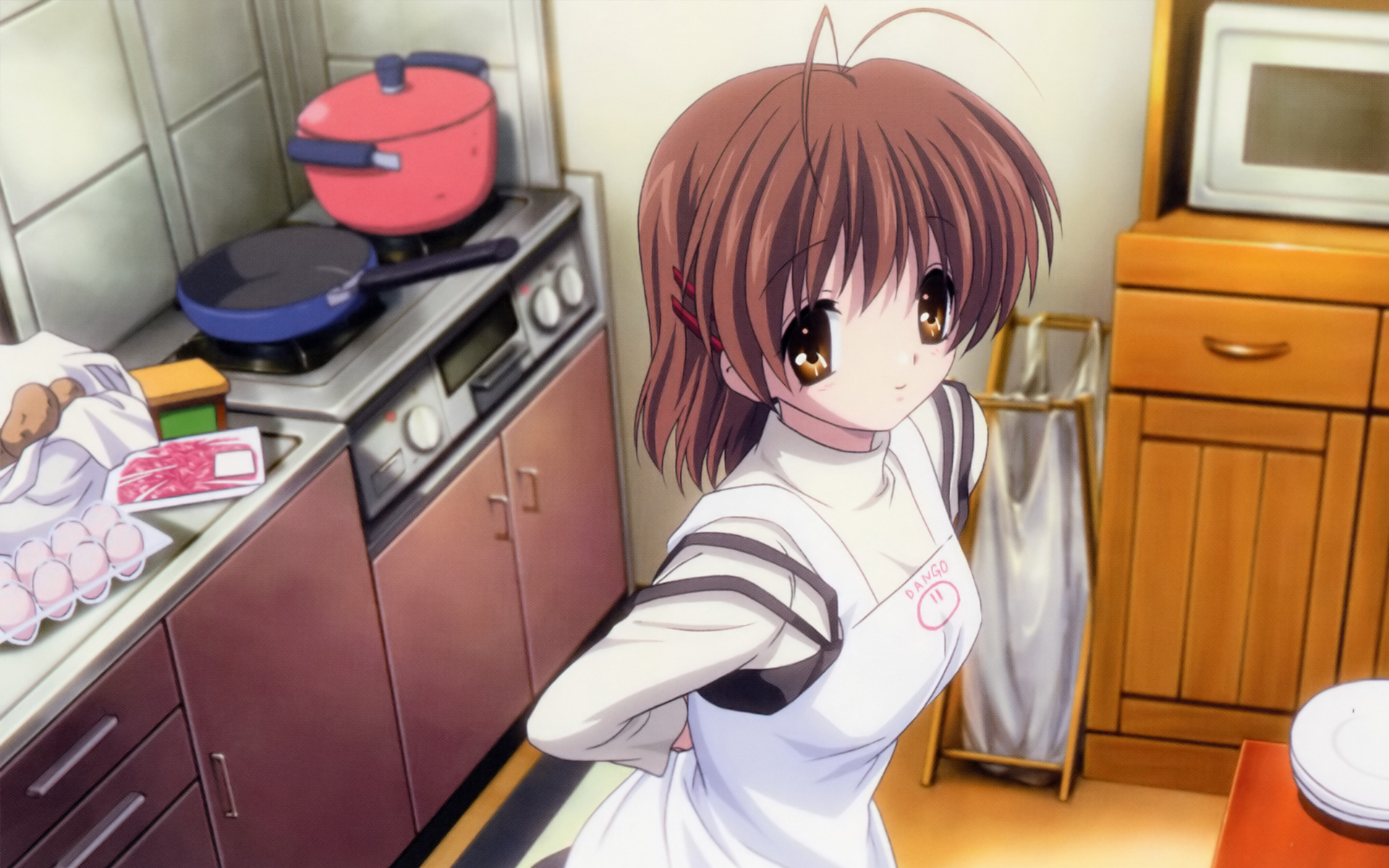 Nagisa Furukawa, the subject of this image depicts a character from an HD desktop wallpaper.