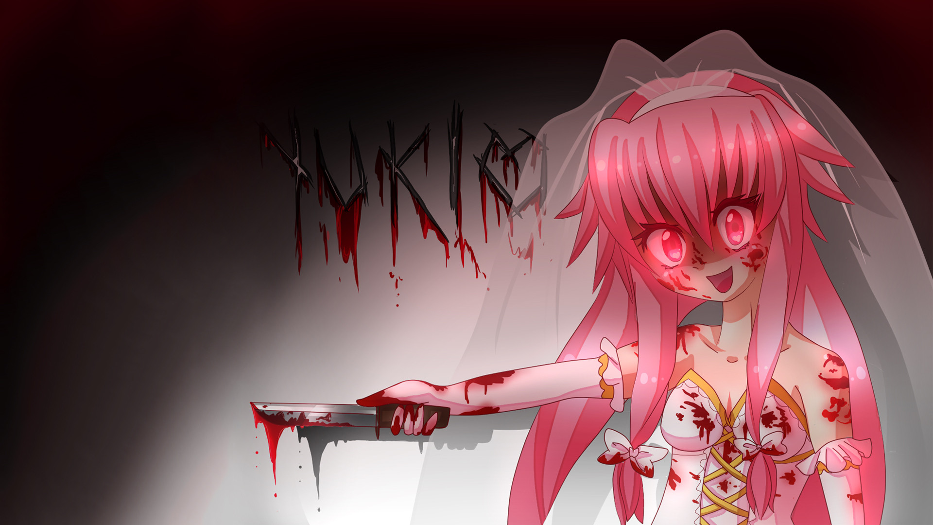 Mirai Nikki Anime Girl Long Hair pink Blood wallpaper, 2500x1750, 495869