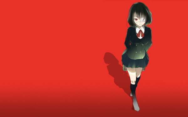 Anime Another Mei Misaki Smile Eye Patch Skirt Socks HD Wallpaper | Background Image