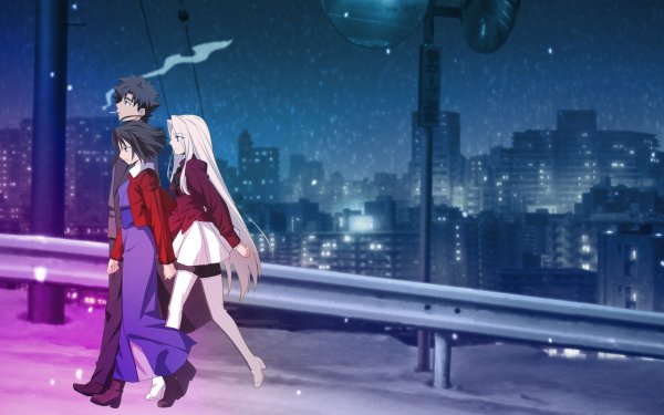 Anime Crossover Fate/Zero Kara no Kyōkai Shiki Ryougi Irisviel Von Einzbern Kiritsugu Emiya HD Wallpaper | Background Image