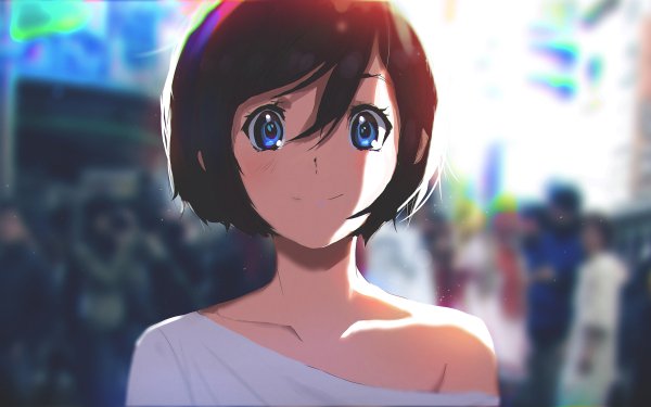 Anime Original Blue Eyes Short Hair HD Wallpaper | Background Image