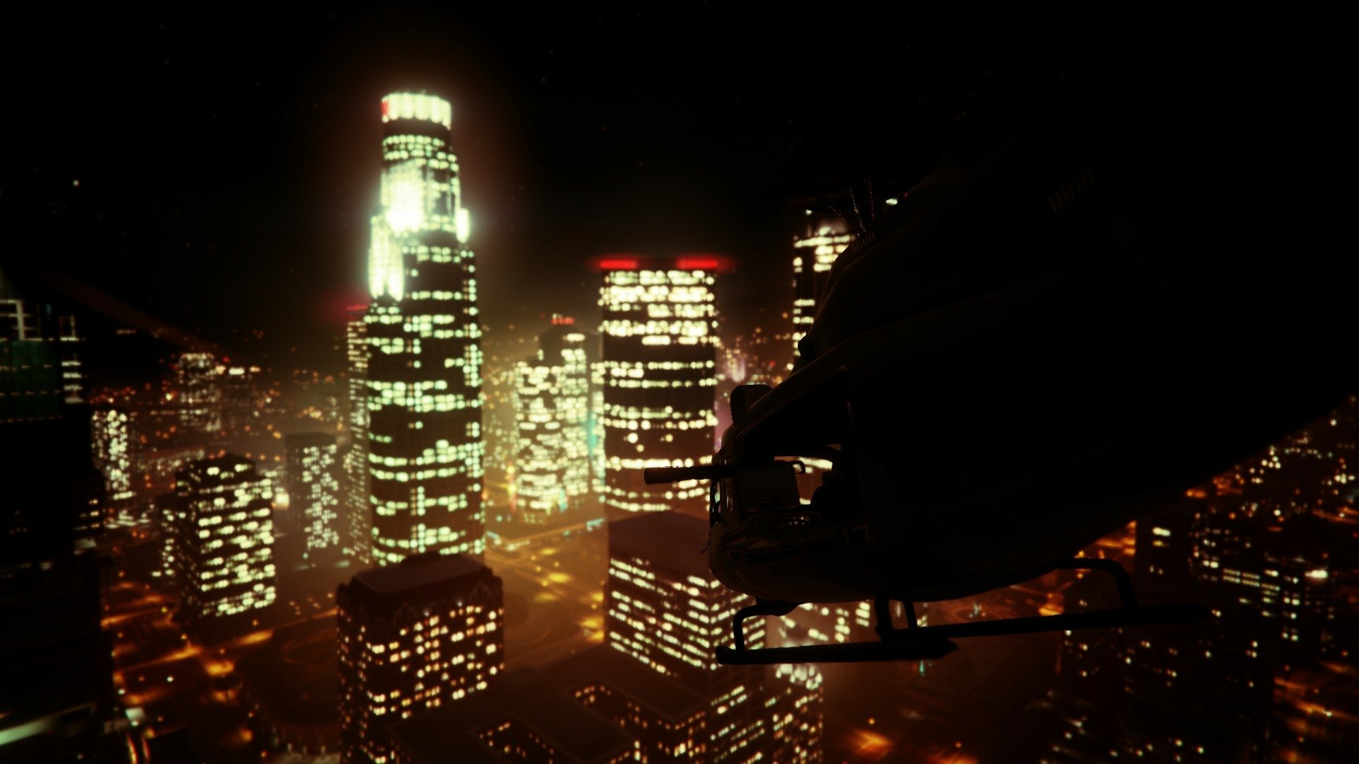 Download City Helicopter Skyscraper Los Santos Video Game Grand Theft Auto V HD Wallpaper