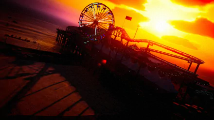 pier roller coaster video game Grand Theft Auto V HD Desktop Wallpaper | Background Image