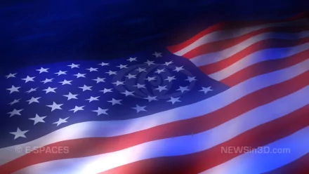 An HD desktop wallpaper featuring the American flag, elegantly flowing with vibrant colors against a dark backdrop, creating a striking visual impact.