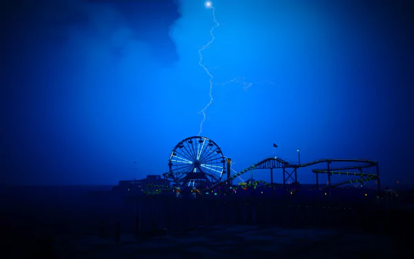 blue lightning roller coaster video game Grand Theft Auto V HD Desktop Wallpaper | Background Image