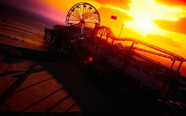 pier roller coaster video game Grand Theft Auto V HD Desktop Wallpaper | Background Image