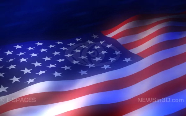 An HD desktop wallpaper featuring the American flag, elegantly flowing with vibrant colors against a dark backdrop, creating a striking visual impact.