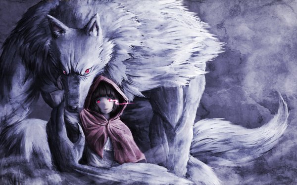 Fantasy Red Riding Hood Child Hood Wolf Red Eyes HD Wallpaper | Background Image