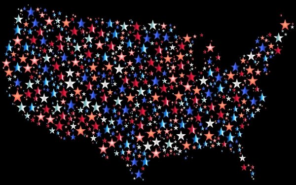 Miscelaneo Map Of The Usa Mapa Estrella Rojo Blanco Azul Sparkles Fondo de pantalla HD | Fondo de Escritorio