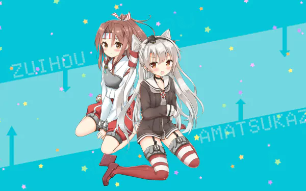 Amatsukaze (Kancolle) Zuihou (Kancolle) Anime Kantai Collection HD Desktop Wallpaper | Background Image