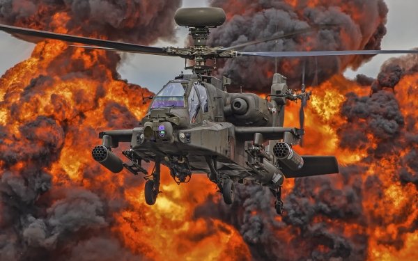 Military Boeing Ah-64 Apache Military Helicopters Helicopter Aircraft Attack Helicopter Explosion HD Wallpaper | Background Image