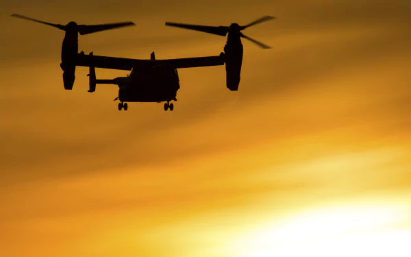 silhouette helicopter aircraft military Bell Boeing V-22 Osprey HD Desktop Wallpaper | Background Image