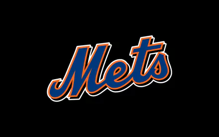 HD desktop wallpaper of the New York Mets logo with stylized text on a black background.