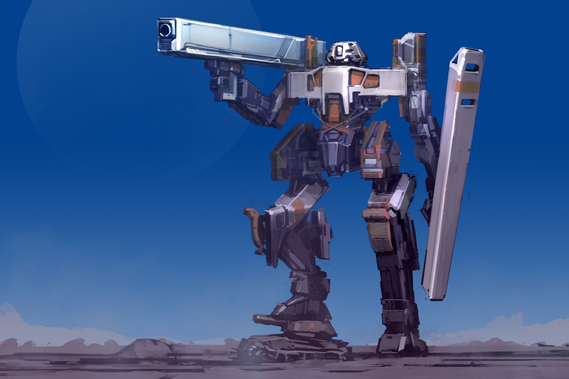 Download Weapon Giant Sci Fi Robot HD Wallpaper by ksenolog