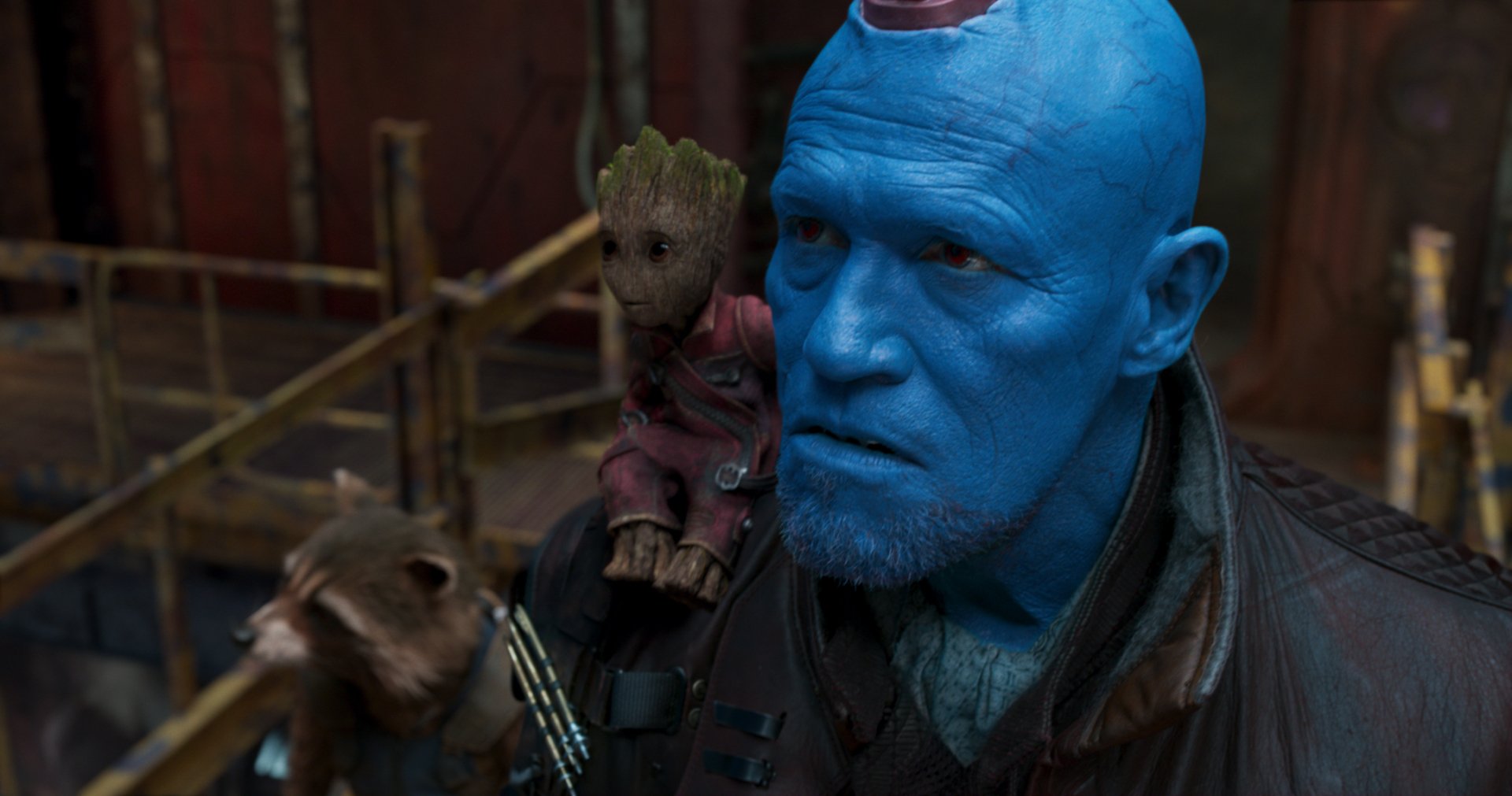 Download Rocket Raccoon Baby Groot Yondu Udonta Michael Rooker Movie Guardians Of The Galaxy Vol. 2 HD Wallpaper