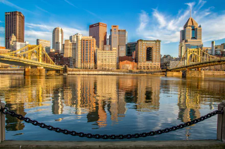 USA building skyscraper reflection city man made Pittsburgh HD Desktop Wallpaper | Background Image