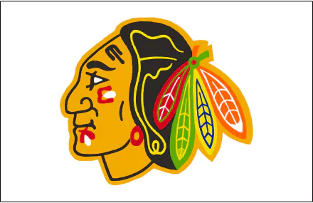 HD PC desktop wallpaper featuring the Chicago Blackhawks logo, showcasing the iconic Native American head emblem in vibrant colors.