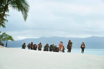 Hector Barbossa Geoffrey Rush Henry Turner Brenton Thwaites Carina Smyth Kaya Scodelario Johnny Depp Jack Sparrow movie Pirates Of The Caribbean: Dead Men Tell No Tales HD Desktop Wallpaper | Background Image
