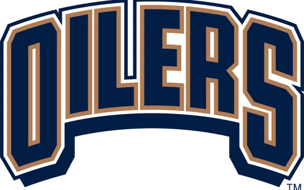 HD PC desktop wallpaper featuring the Edmonton Oilers logo with bold navy and orange text, representing the sports team.