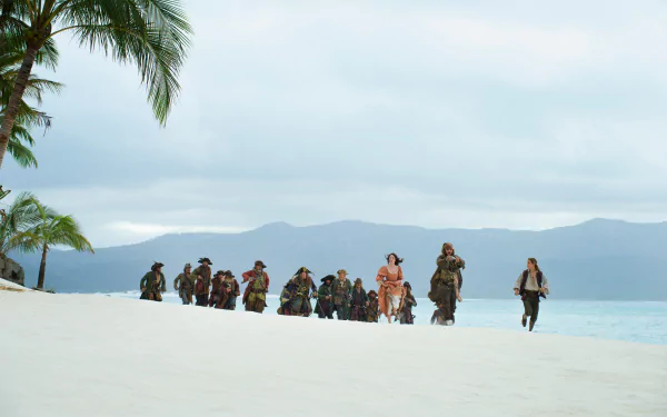Hector Barbossa Geoffrey Rush Henry Turner Brenton Thwaites Carina Smyth Kaya Scodelario Johnny Depp Jack Sparrow movie Pirates Of The Caribbean: Dead Men Tell No Tales HD Desktop Wallpaper | Background Image