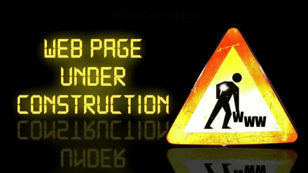 HD desktop wallpaper of a Web Page Under Construction sign with a glowing yellow warning triangle and figure at work.