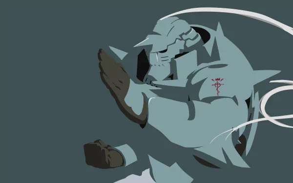 HD background image featuring the anime Fullmetal Alchemist, showing a stylized depiction of Alphonse Elric in his armored form.