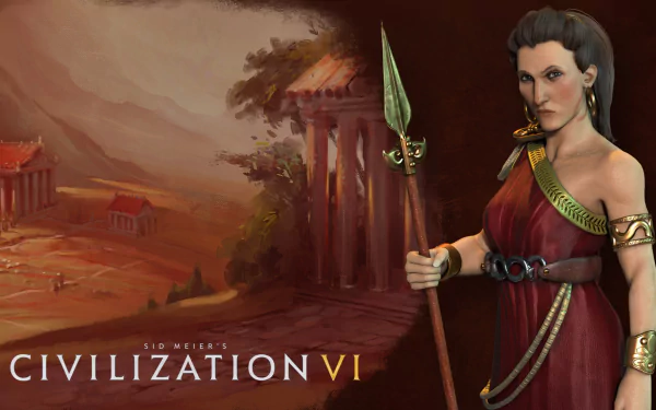 Gorgo (Queen of Sparta) video game Civilization VI HD Desktop Wallpaper | Background Image
