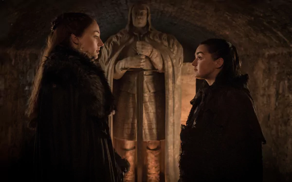 Sophie Turner Sansa Stark Maisie Williams Arya Stark TV Show Game Of Thrones HD Desktop Wallpaper | Background Image