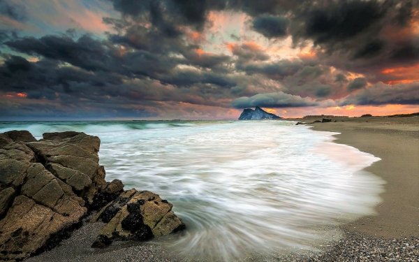 Earth Beach Sky Cloud Sunset Ocean Sea Horizon HD Wallpaper | Background Image