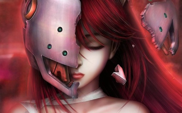 Anime Elfen Lied Helmet Red Hair Lucy Fondo de pantalla HD | Fondo de Escritorio