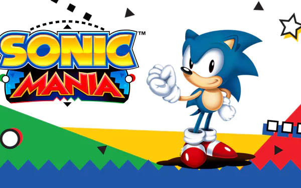 HD desktop wallpaper of Classic Sonic from Sonic Mania, featuring a vibrant and dynamic design.