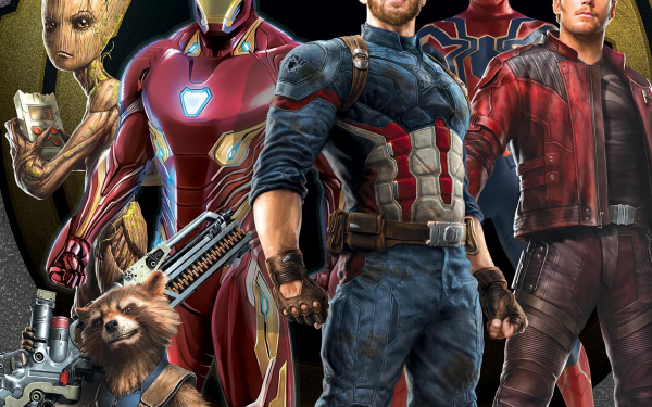 Películas Vengadores: Guerra Infinita Los Vengadores Iron Man Capitan América Star Lord Groot Spider-Man Rocket Raccoon Fondo de pantalla HD | Fondo de Escritorio