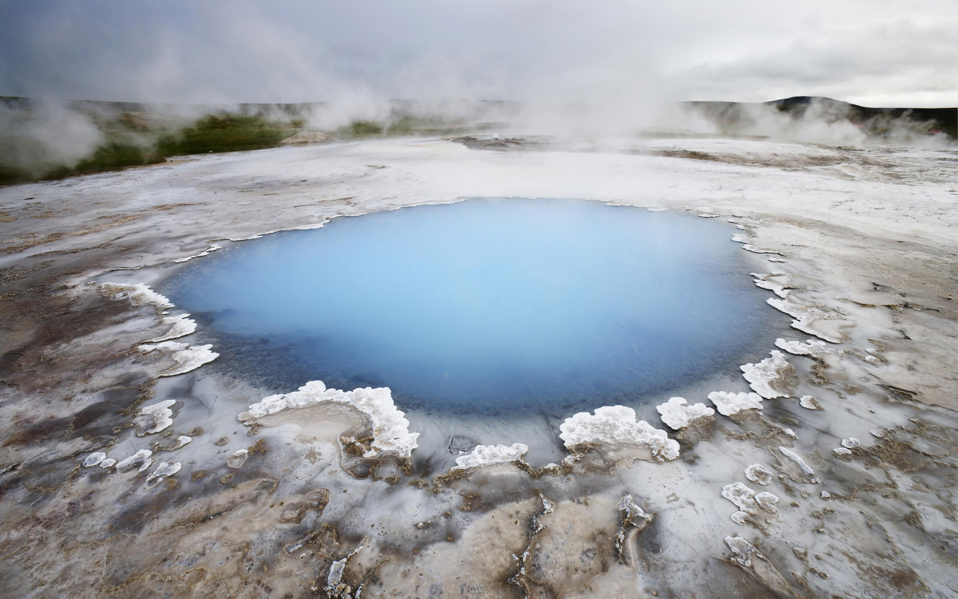 Hot spring in Hveravellir, Iceland - a scenic view of thermally active area
