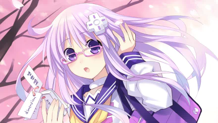 Nepgear (Hyperdimension Neptunia) cherry blossom video game Hyperdimension Neptunia HD Desktop Wallpaper | Background Image