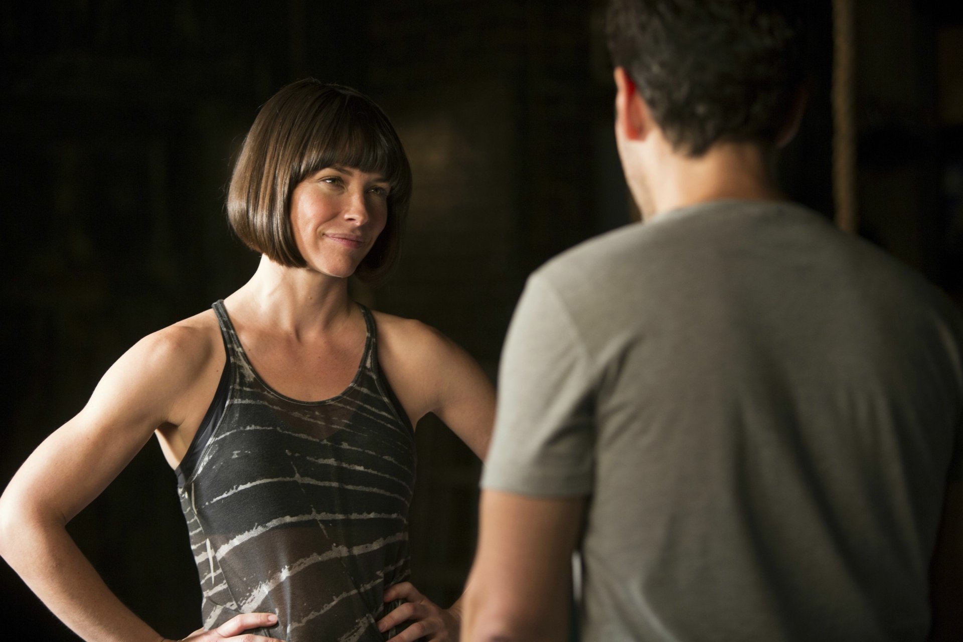 Evangeline Lilly in a scene from the movie Ant-Man, featured in an HD PC desktop wallpaper and background.