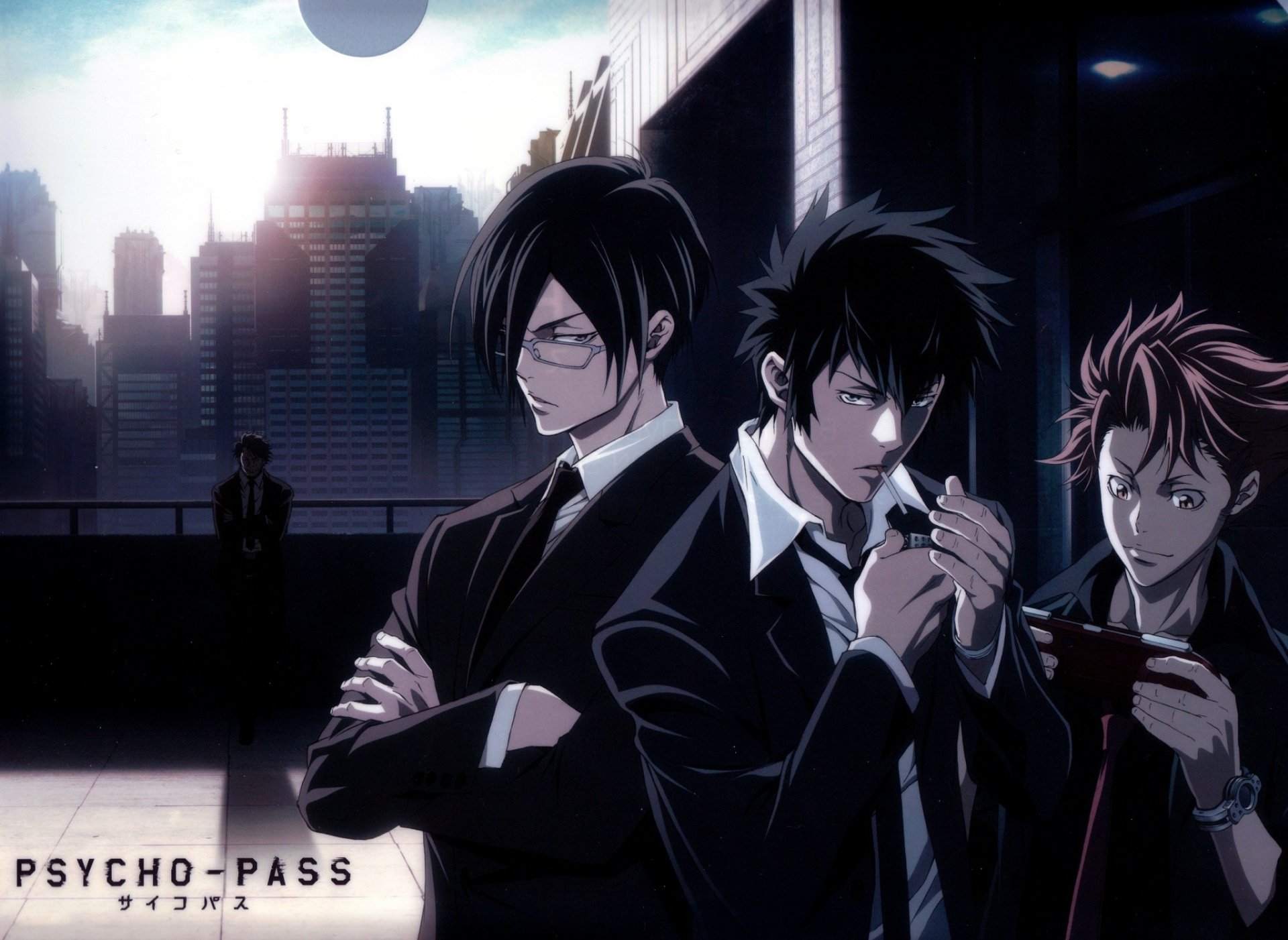 Download Tomomi Masaoka Shinya Kogami Shuusei Kagari Nobuchika Ginoza Anime Psycho-Pass HD Wallpaper
