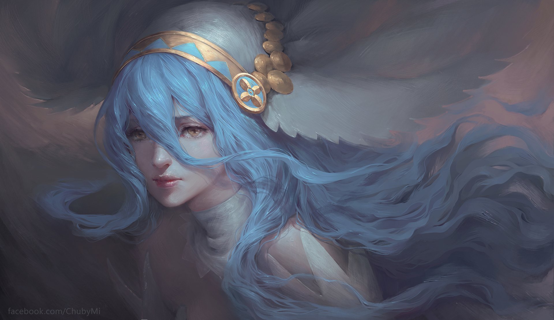 Download Blue Hair Long Hair Azura (Fire Emblem) Fire Emblem Video Game Fire Emblem Fates HD Wallpaper by Chuby Mi