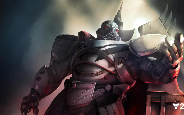 4K Ultra HD Destiny 2 wallpaper featuring a powerful armored character bathed in dramatic lighting, designed for PC desktop backgrounds.