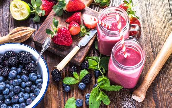 Food Smoothie Still Life Drink Fruit Berry Blueberry Blackberry Strawberry HD Wallpaper | Background Image