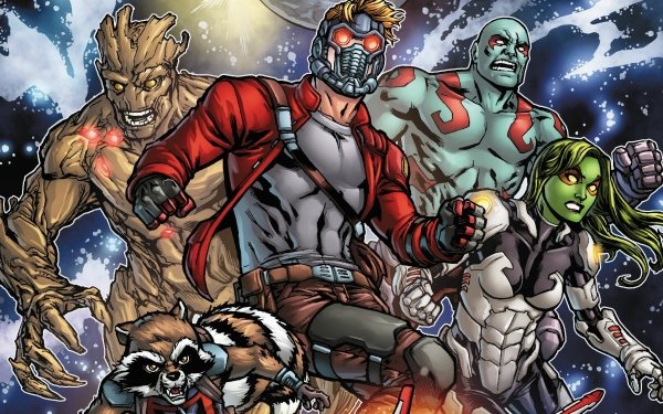 Comics Guardianes de la Galaxia Star Lord Drax The Destroyer Groot Rocket Raccoon Gamora Fondo de pantalla HD | Fondo de Escritorio